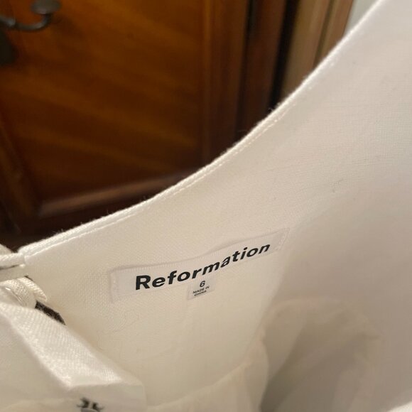 Reformation - Bucatini White Linen Dress- Size 6 - Picture 3 of 8